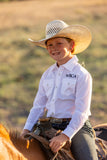 Youth - White WRCA Pearl Snap Wrangler