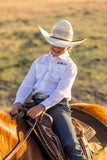 Youth - White WRCA Pearl Snap Wrangler