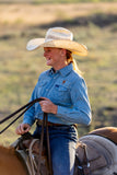 Youth - Denim Bronc Pearl Snap Wrangler