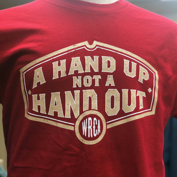 Red Hand Up Not A Hand Out Tee